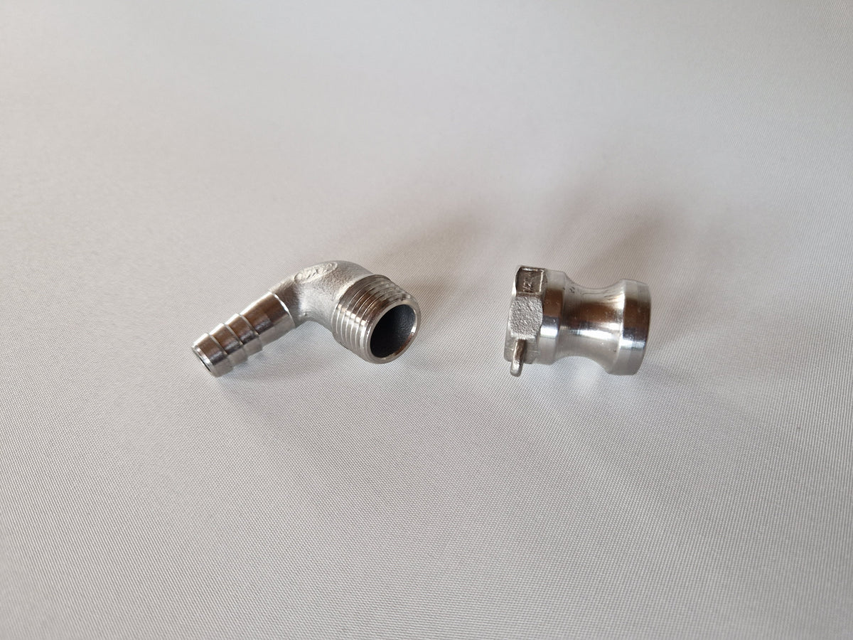 Camlock + 90 grader slange kobling