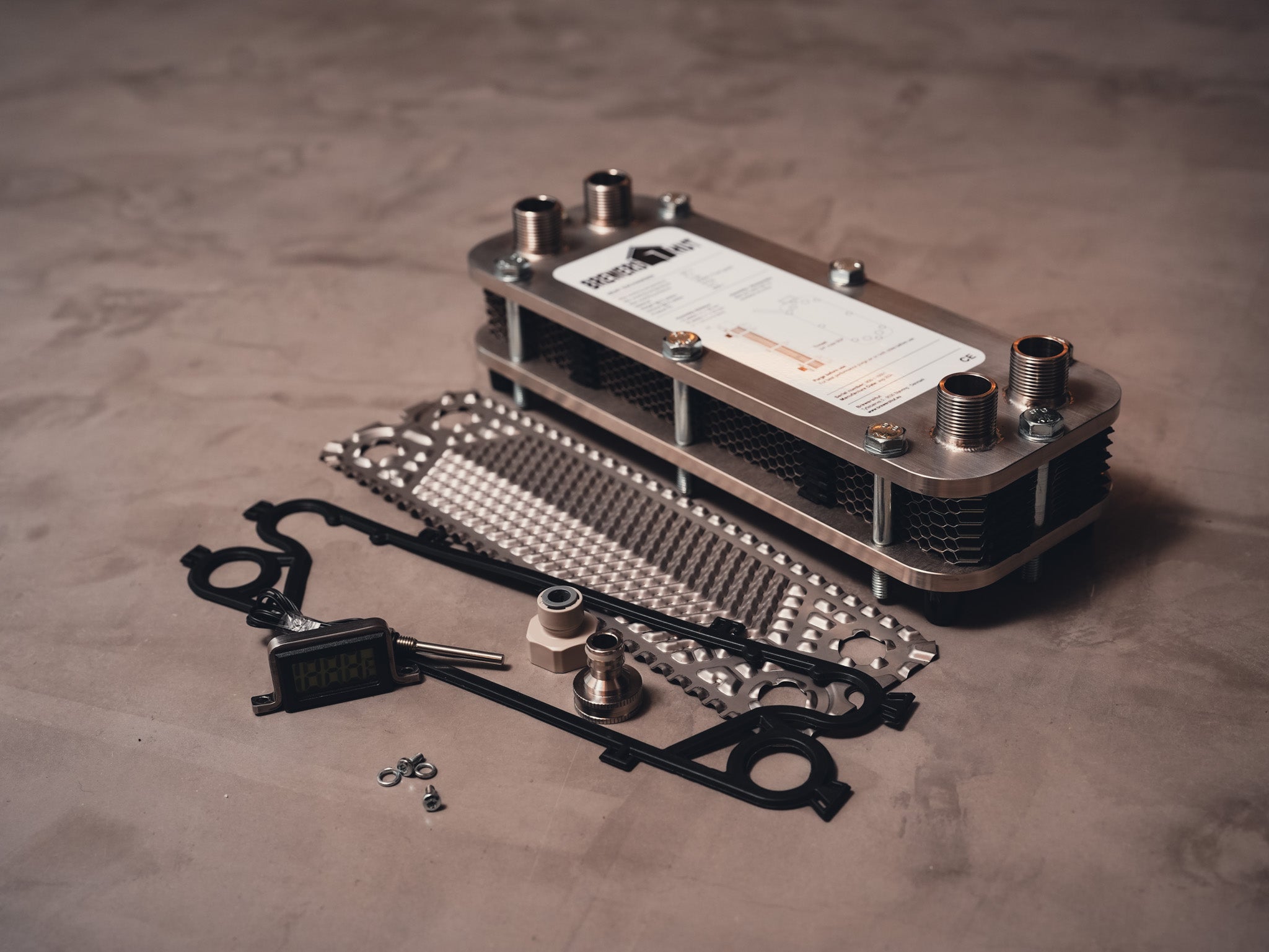 Adskillelig Varmeveksler til urt køling også kaldet en Chiller. Varmeveksleren bruges til ølbrygning. Kan købes hos www.brewershut.dk.