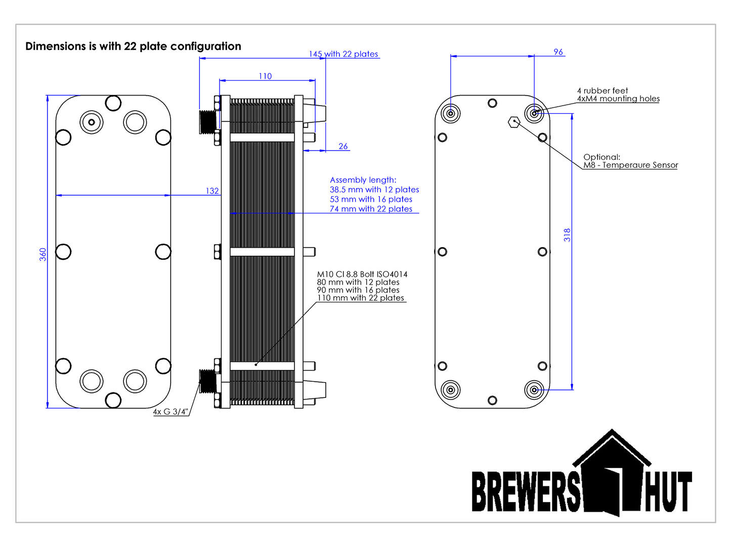 Heat Exchanger + 22 plates