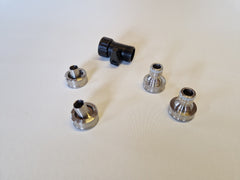 Connection kit til pladevarmeveksler | 2 x slang studs G3/4" | 2 x haveslange koblinger G3/4" | 1 x kugle ventil